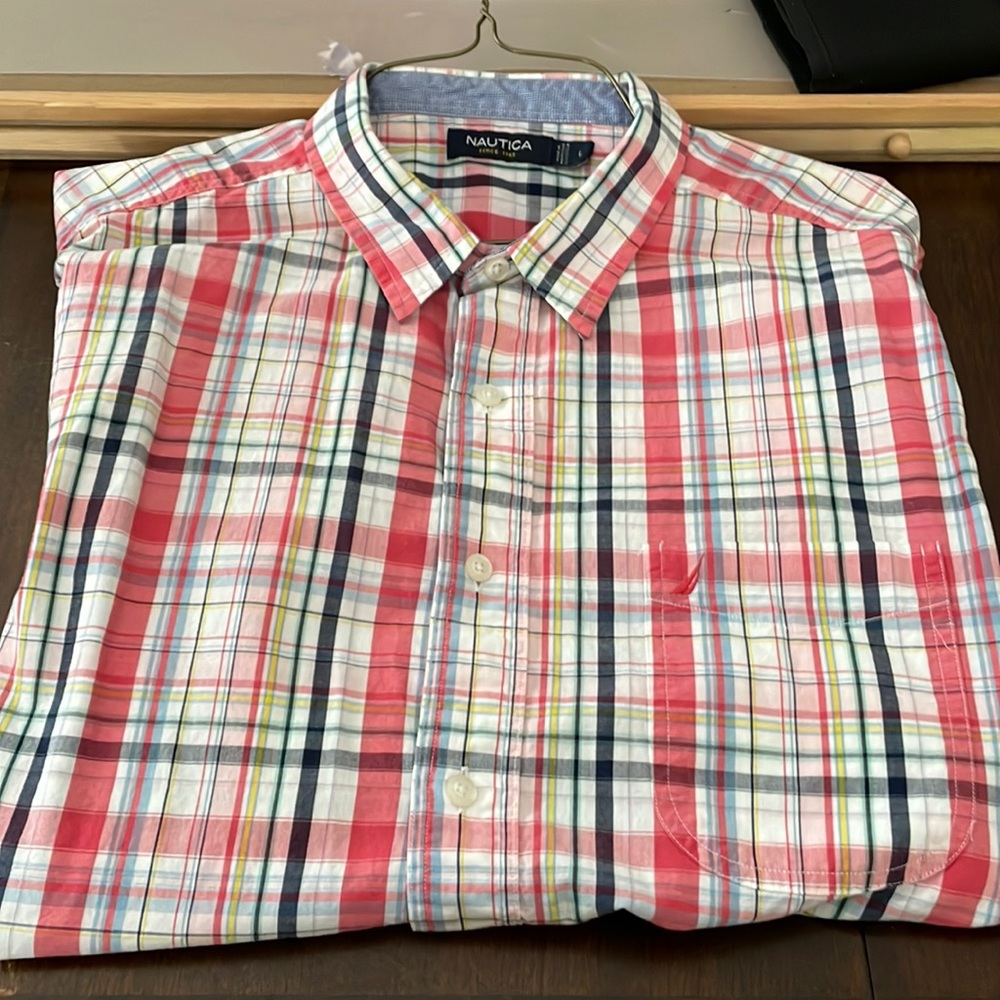 Nautica short sleeve button-down. One pocket on left side